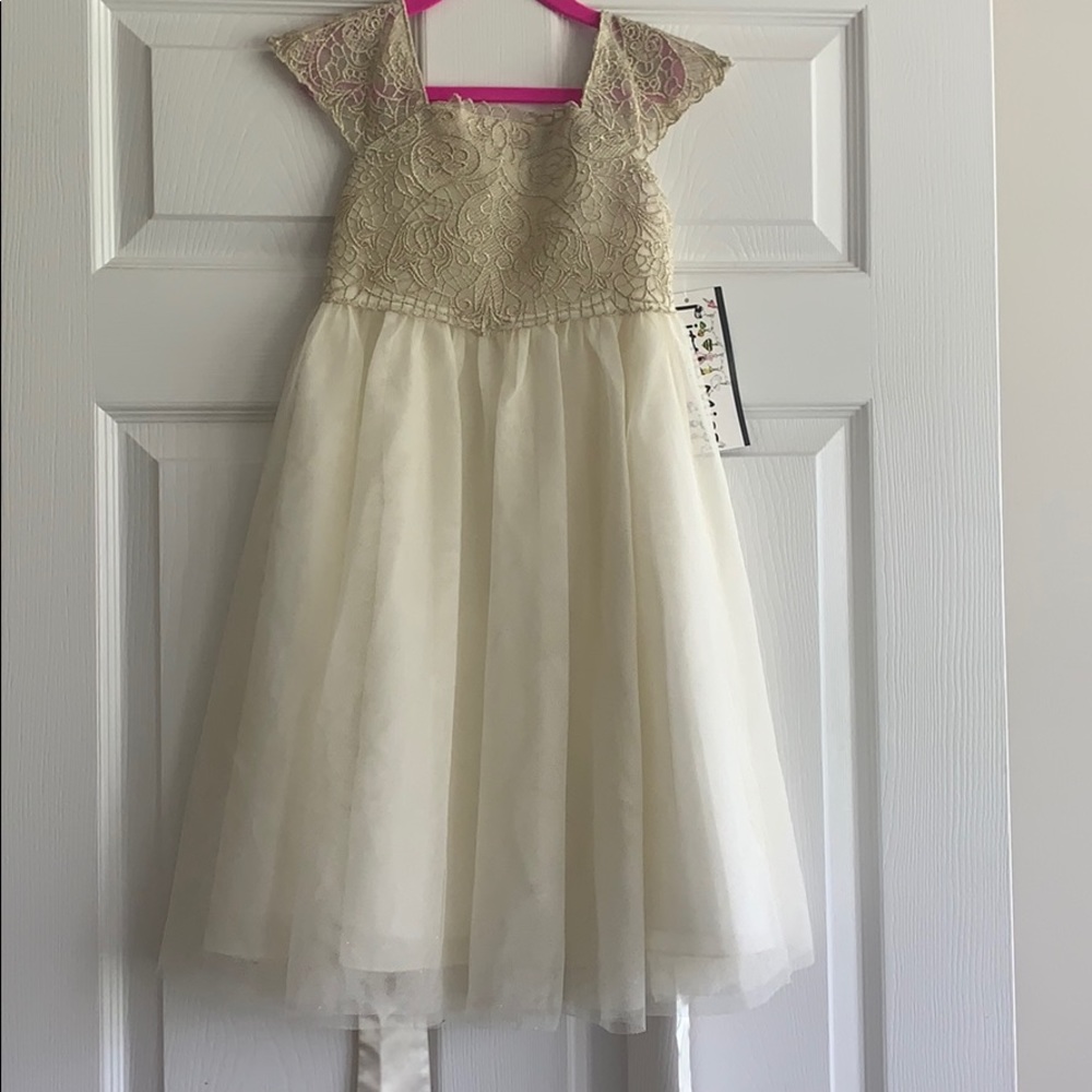 Cream dress with gold details